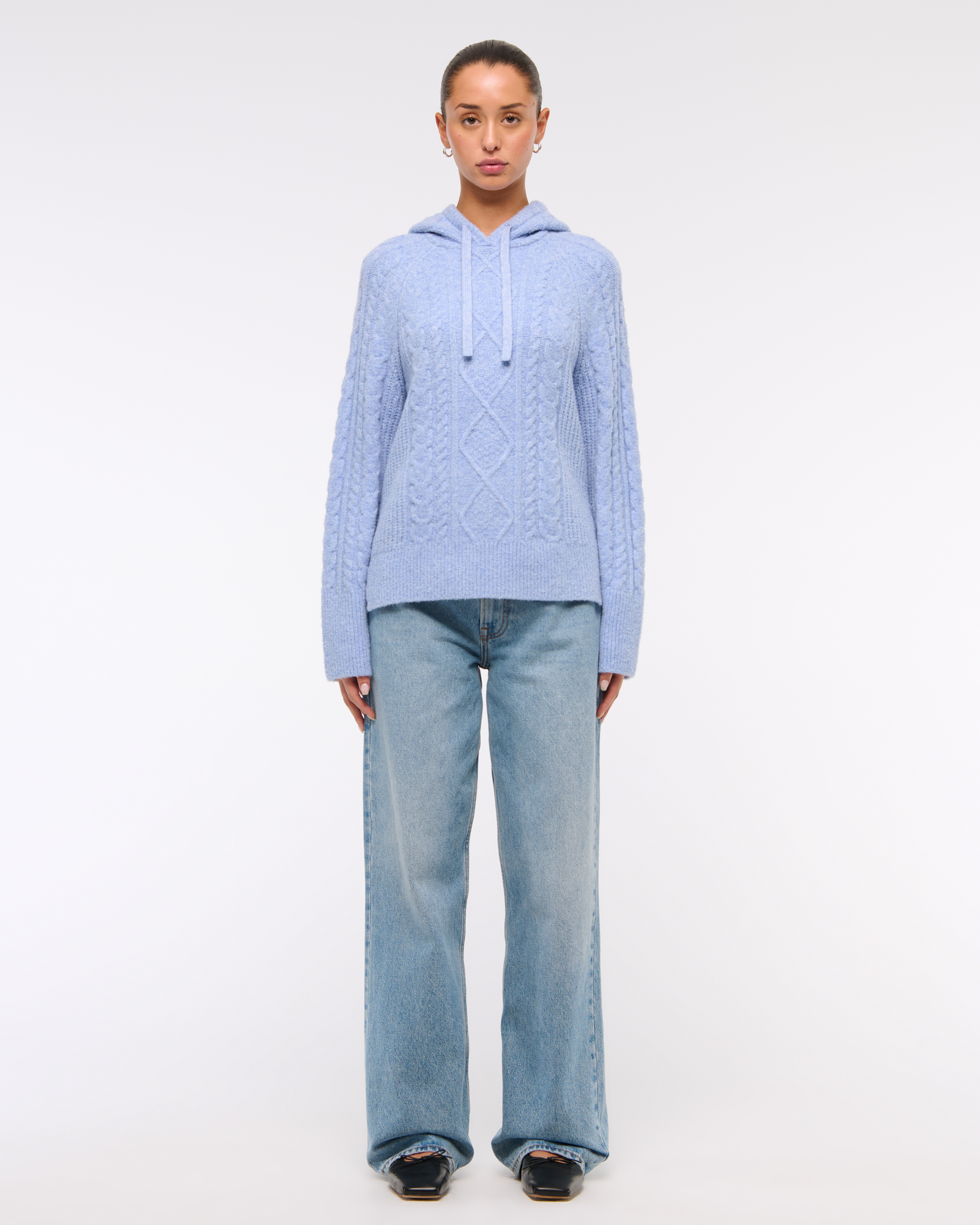 Women's Boucle Cable-Knit Hoodie | Women's Tops Women's Boucle Cable-Knit Hoodie | Women's Tops