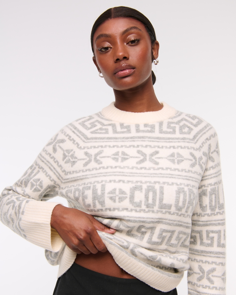 Women's Relaxed Lounge Fairisle Crew Sweater | Women's Clearance