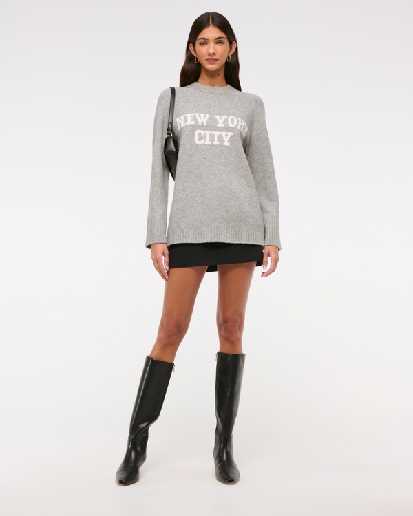 Relaxed Lounge Crew Sweater, Gray view 2