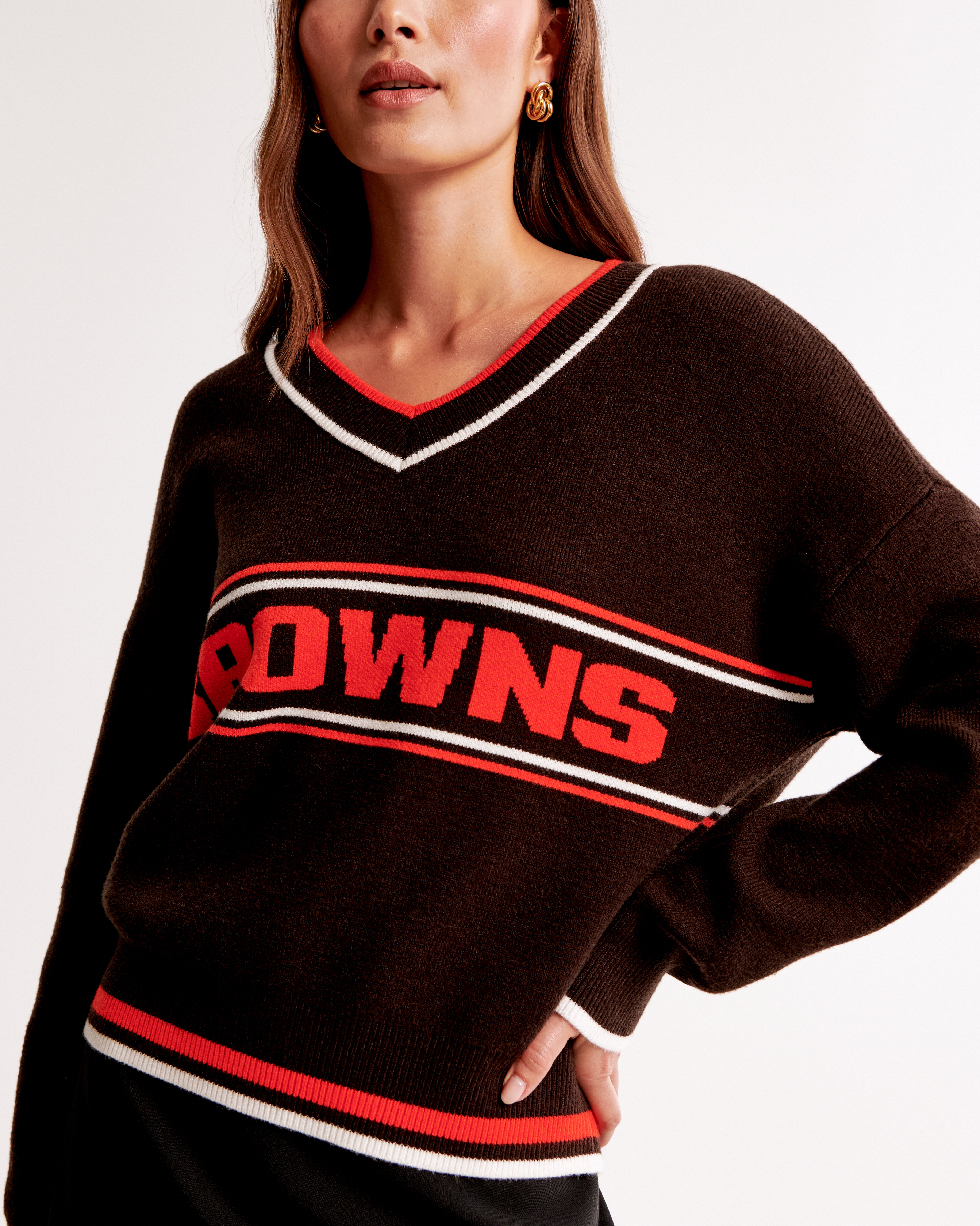 Abercrombie & Fitch Cleveland Browns Luxeloft V-neck Sweater