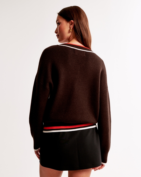 cleveland browns sweater dress Lucca Mini Sweater Dress - Chocolate Brown