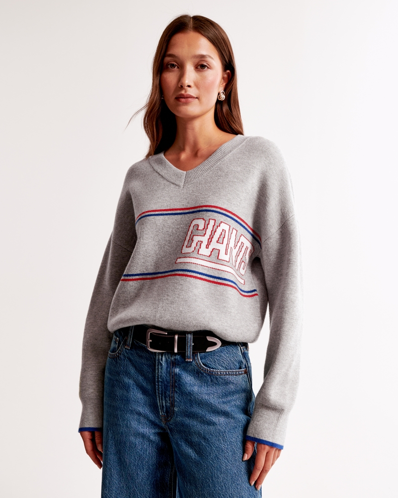New York Giants LuxeLoft V-Neck Sweater