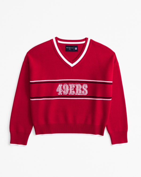 Women's San Francisco 49ers LuxeLoft V-Neck Sweater | Women's Tops