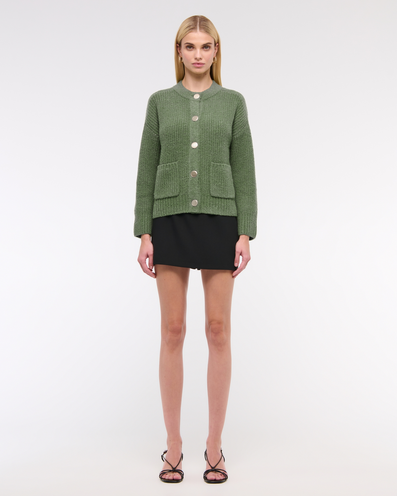 Relaxed Hardware Crew Cardigan
