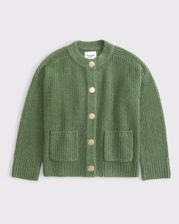 Women's Relaxed Hardware Crew Cardigan | Women's Clearance