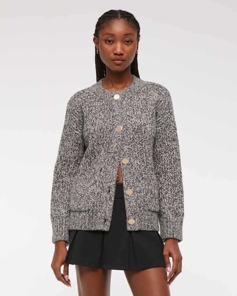 Relaxed Hardware Crew Cardigan
