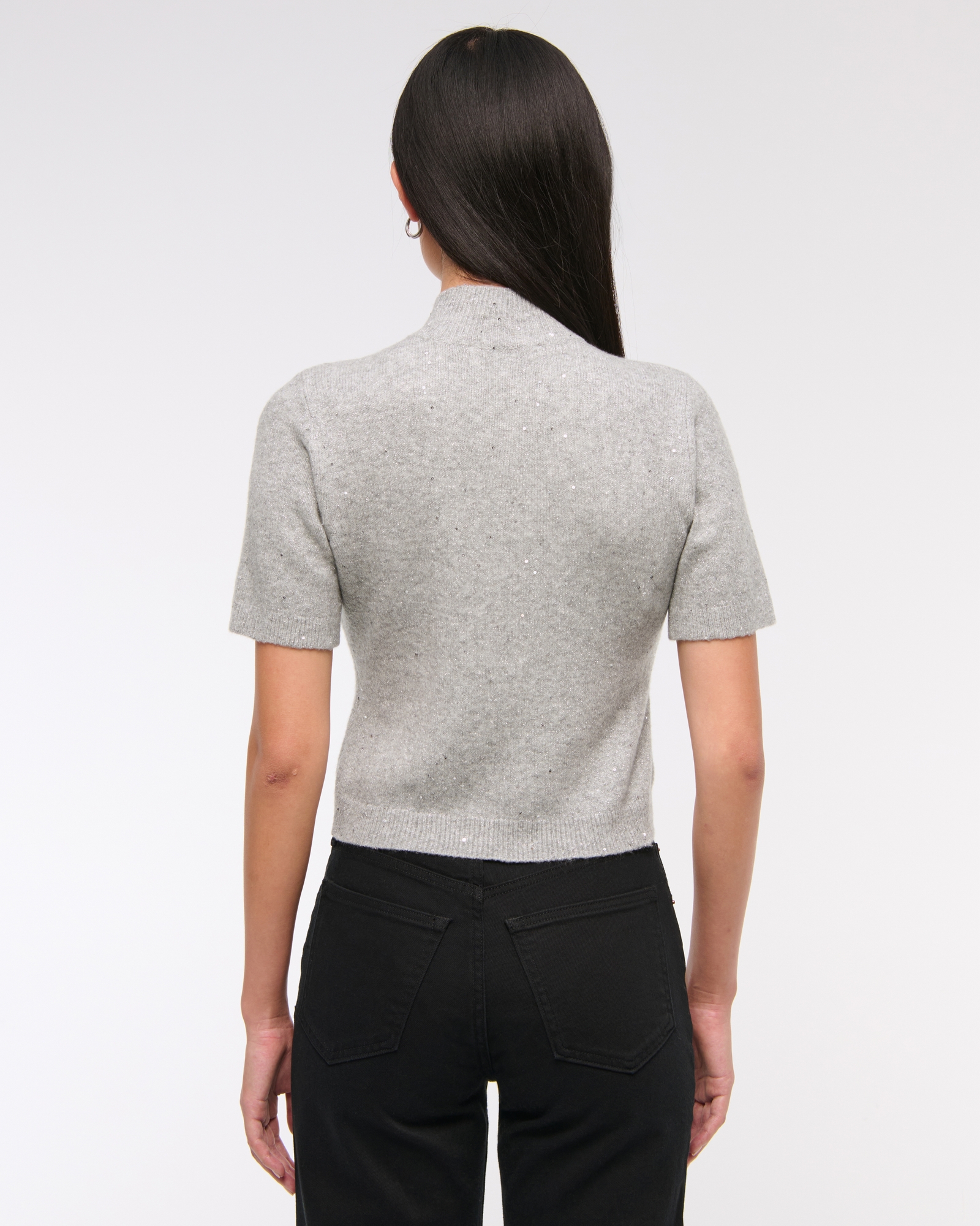 Lurex Mockneck Sweater Tee