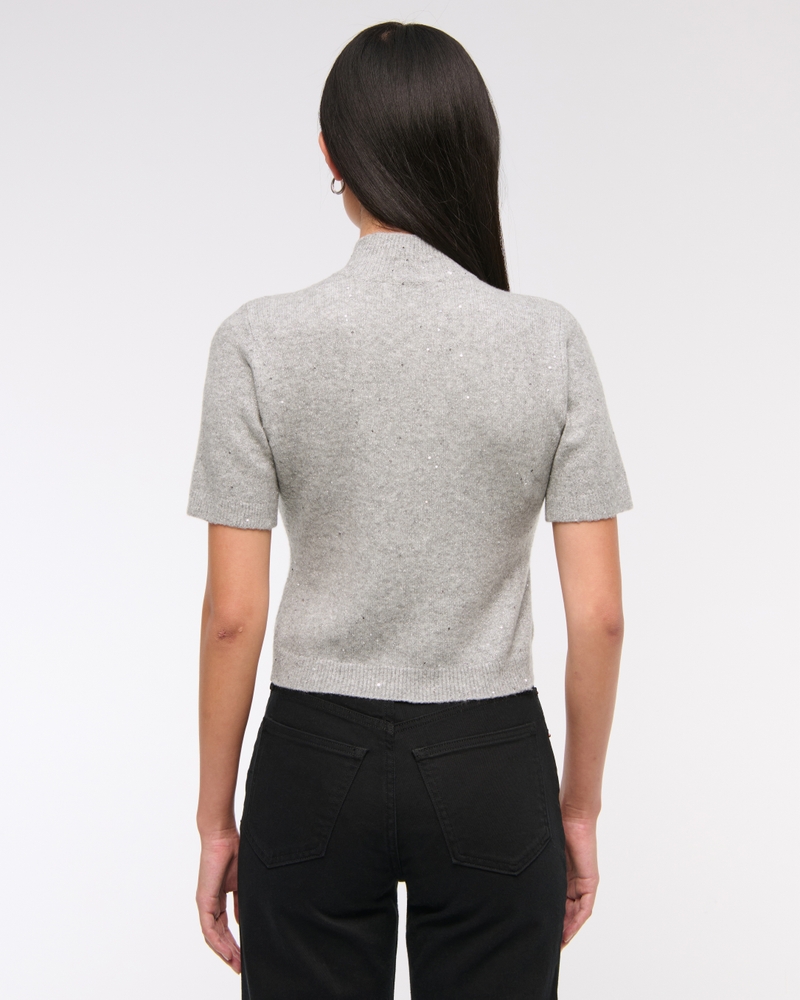 Lurex Mockneck Sweater Tee