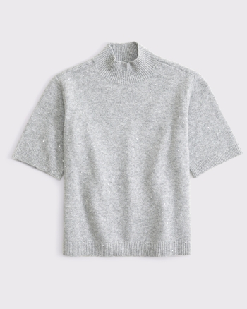 Lurex Mockneck Sweater Tee