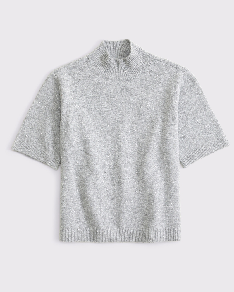 Women's Lurex Mockneck Sweater Tee | Women's Tops