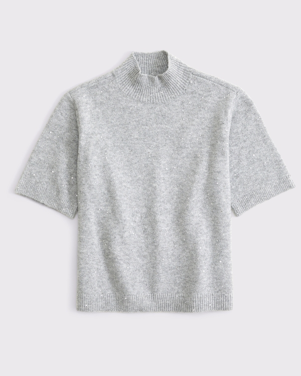Women's Lurex Mockneck Sweater Tee | Women's Clearance