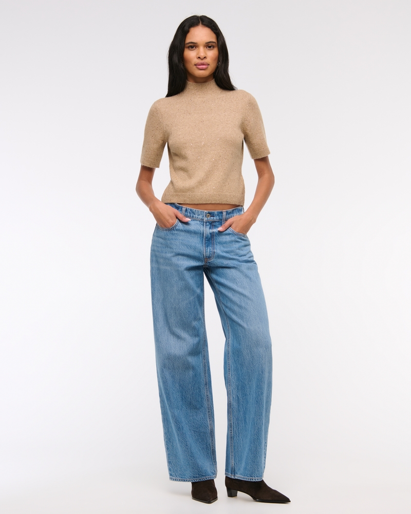 Lurex Mockneck Sweater Tee