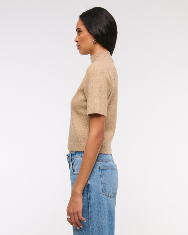 Lurex Mockneck Sweater Tee