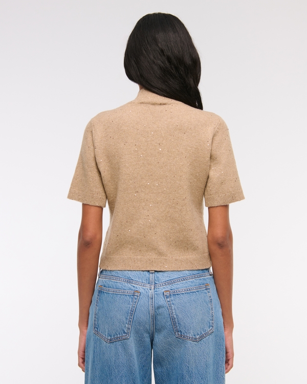 Lurex Mockneck Sweater Tee
