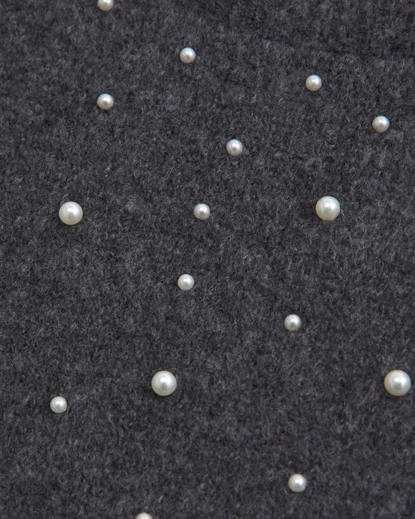 Pearl Embellished Mockneck Sweater Tee