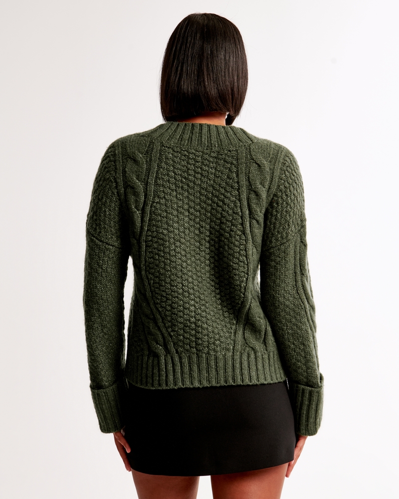 Seed-Stitch Cable Cardigan