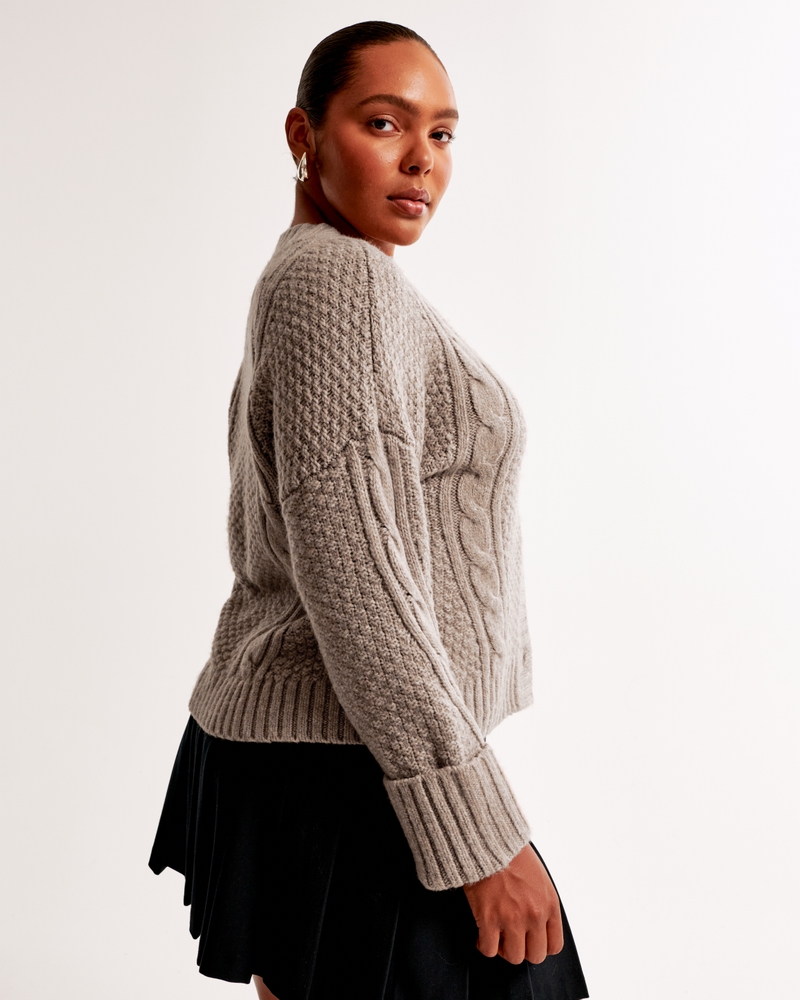 Seed-Stitch Cable Cardigan