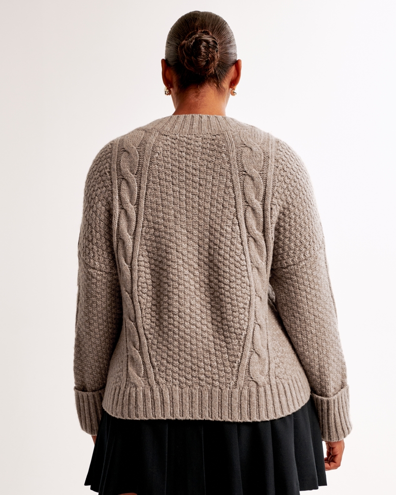 Seed-Stitch Cable Cardigan
