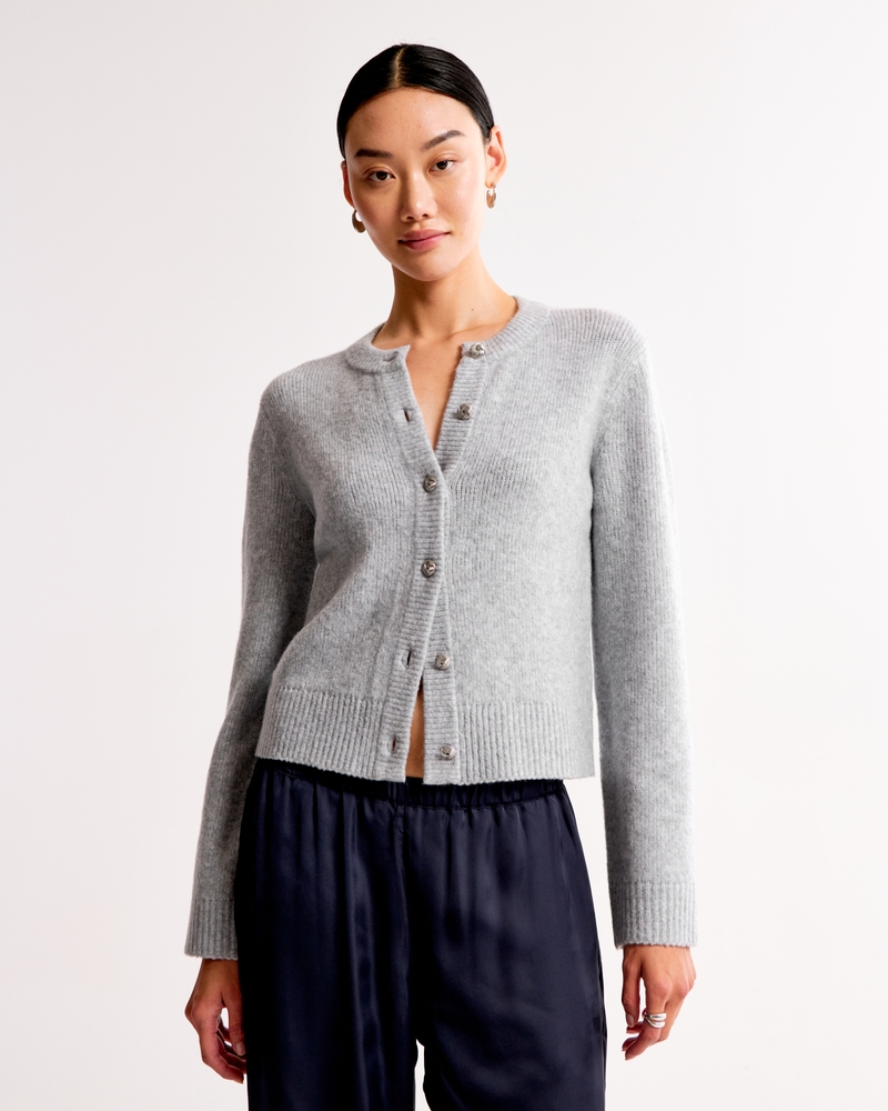 Novelty Button Crew Cardigan