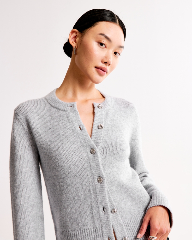 Novelty Button Crew Cardigan