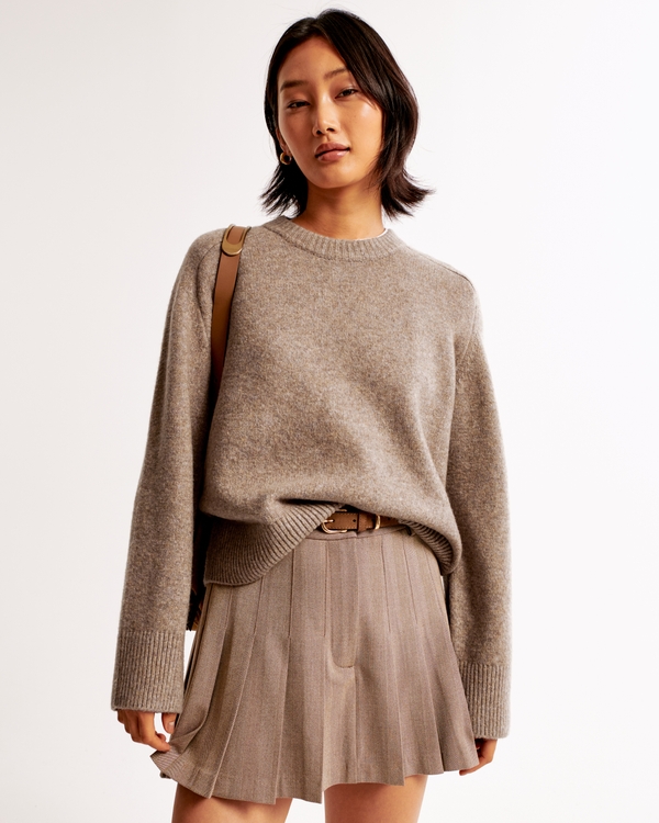 The A&F Madeline Crew Sweater, Brown