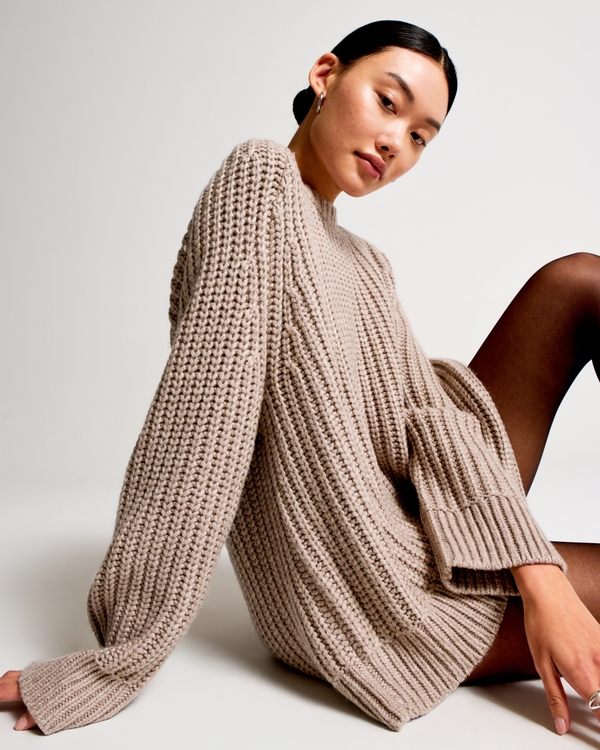 The A&F Madeline Wool-Blend Crew Sweater, Light Brown