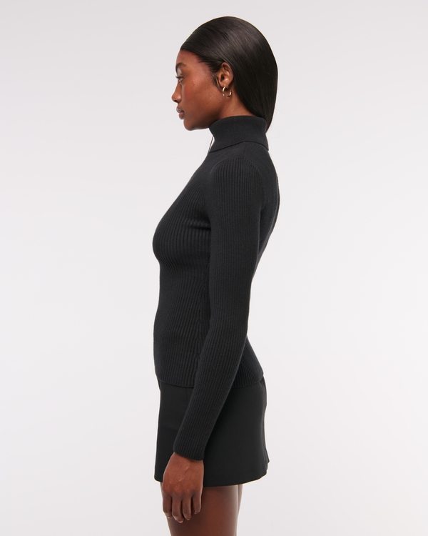 LuxeLoft Slim Ribbed Turtleneck Top