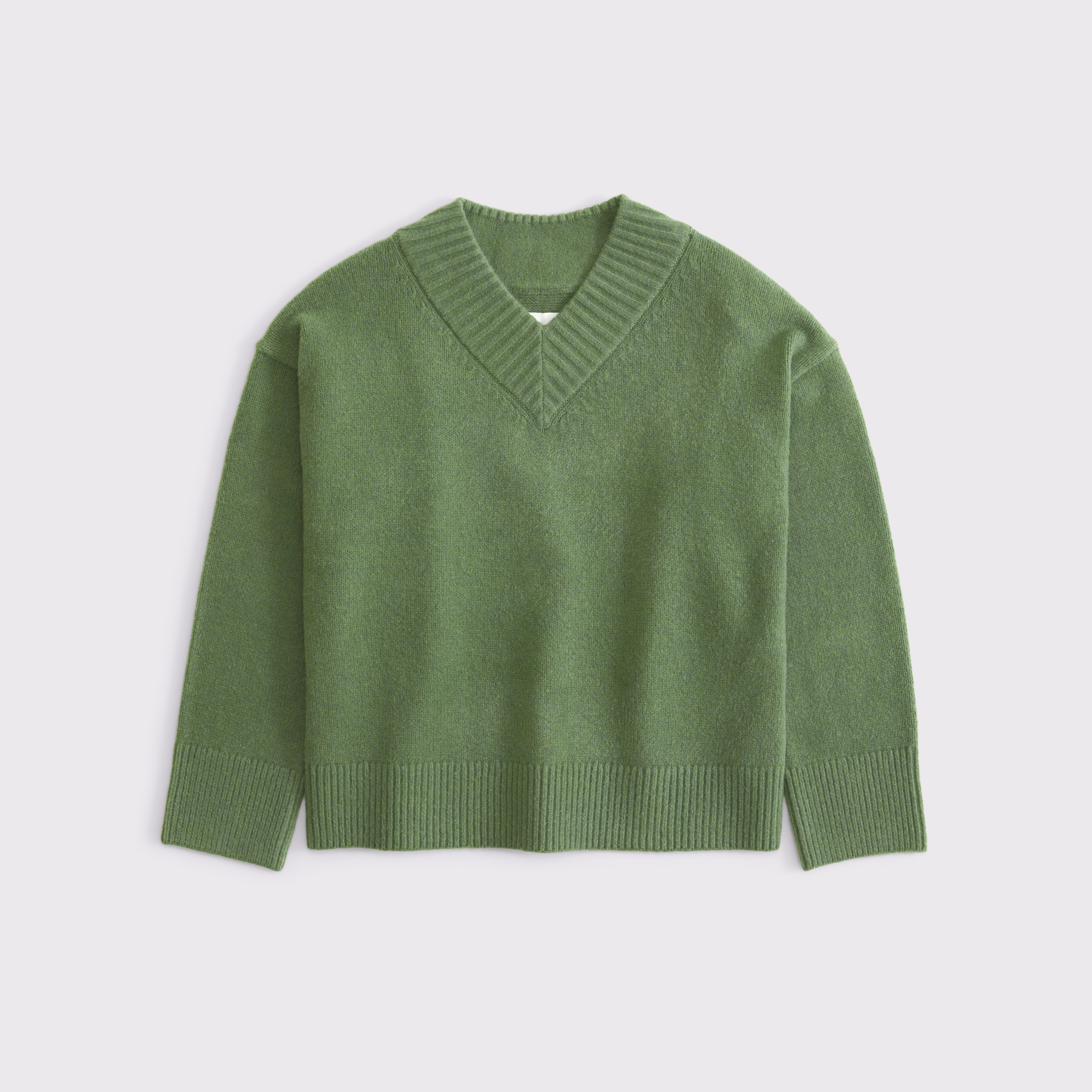 Abercrombie & Fitch High V-neck Sweater In Green