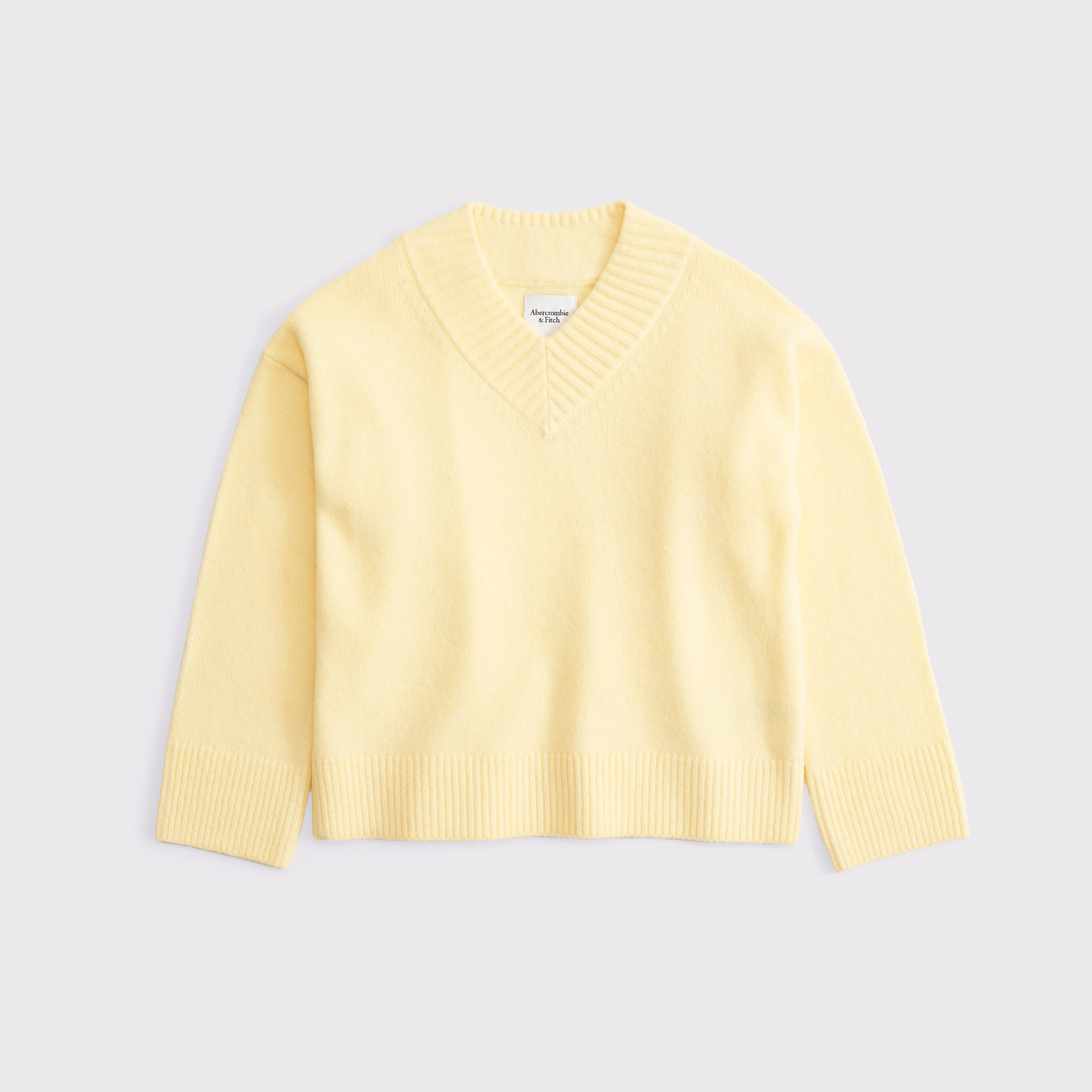 Abercrombie & Fitch High V-neck Sweater In Yellow