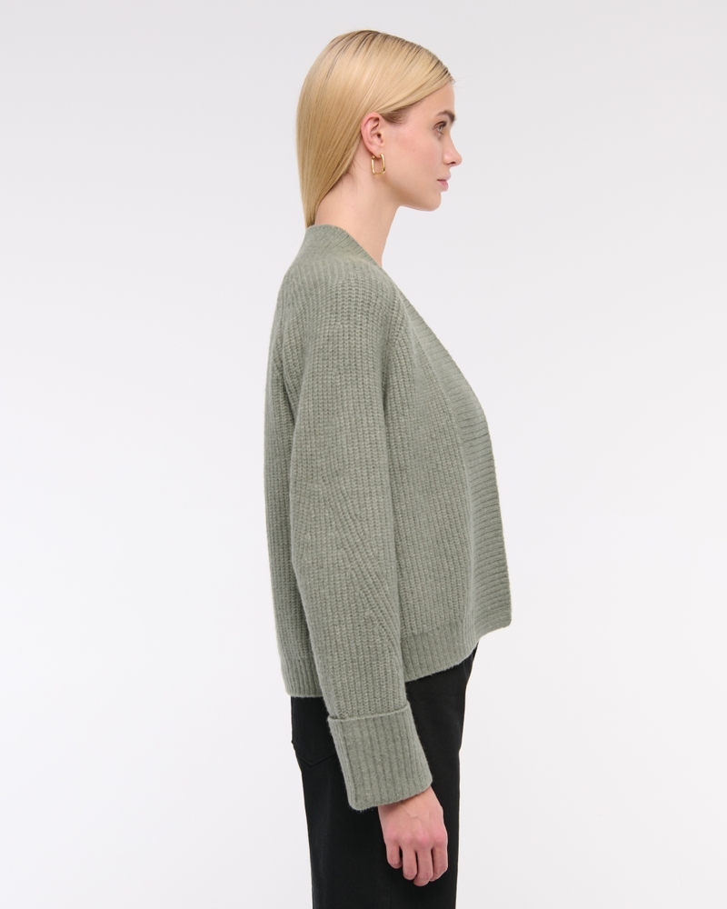Ribbed Non-Closure Cardigan