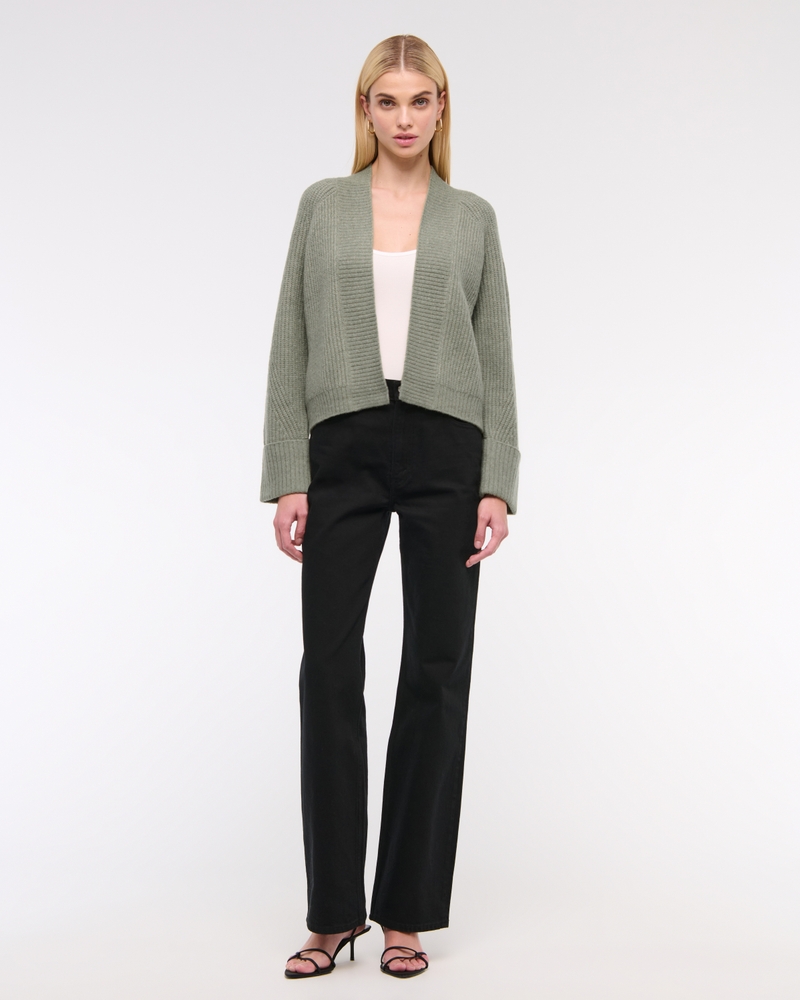 Ribbed Non-Closure Cardigan