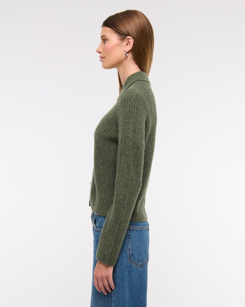 Pearl Button Collared Cardigan