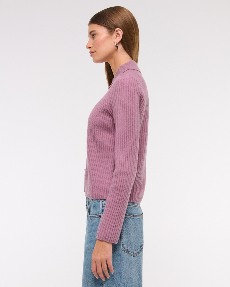 Pearl Button Collared Cardigan