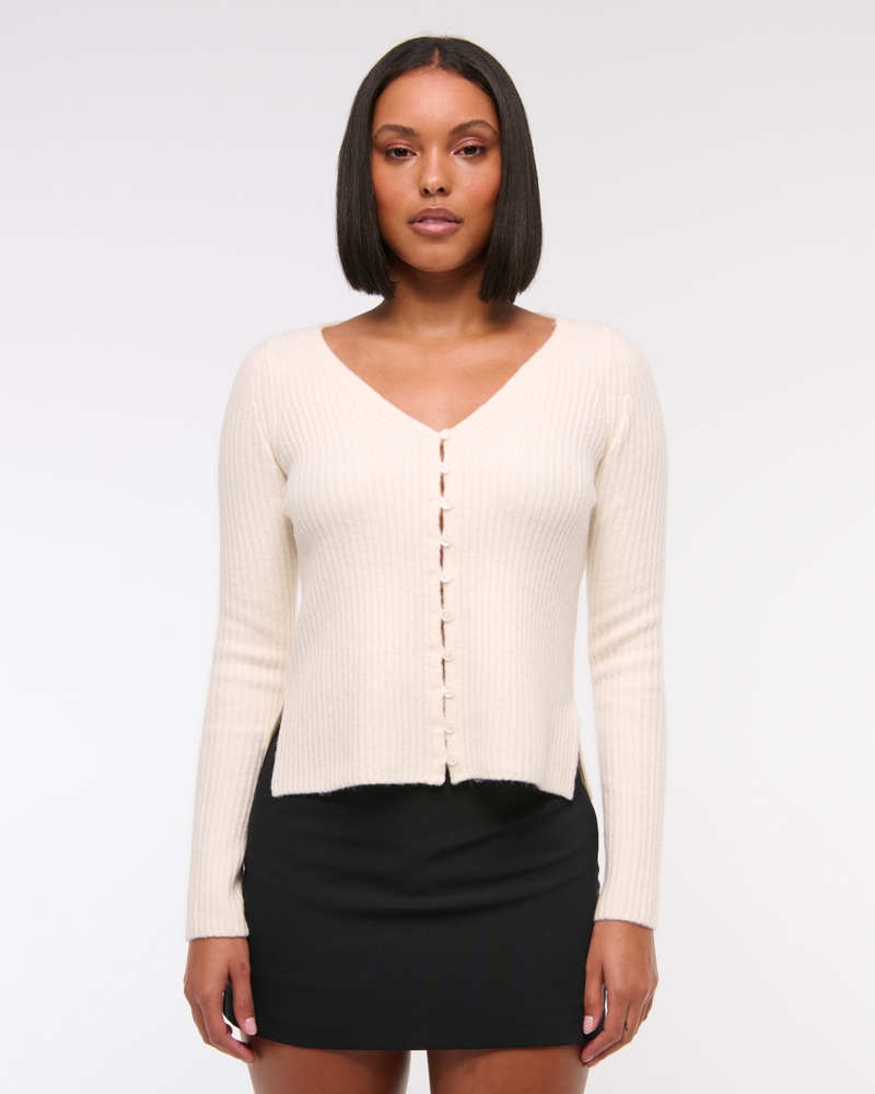 Ribbed Skimming Cardigan