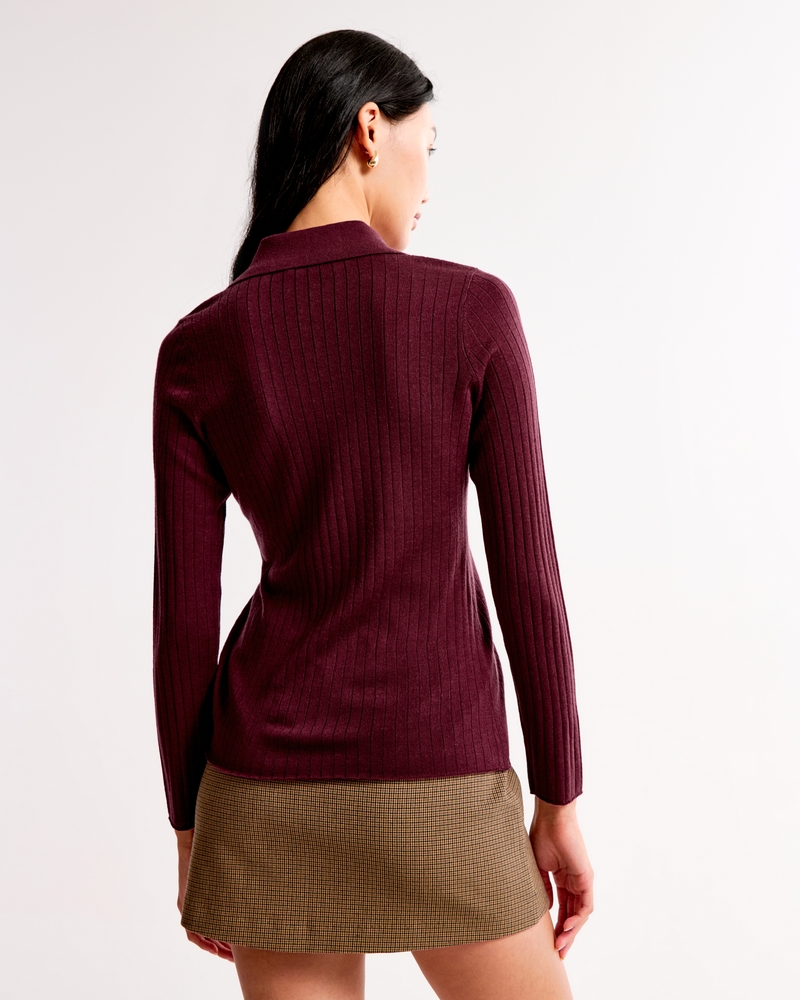 Merino Wool Slim Collared Top