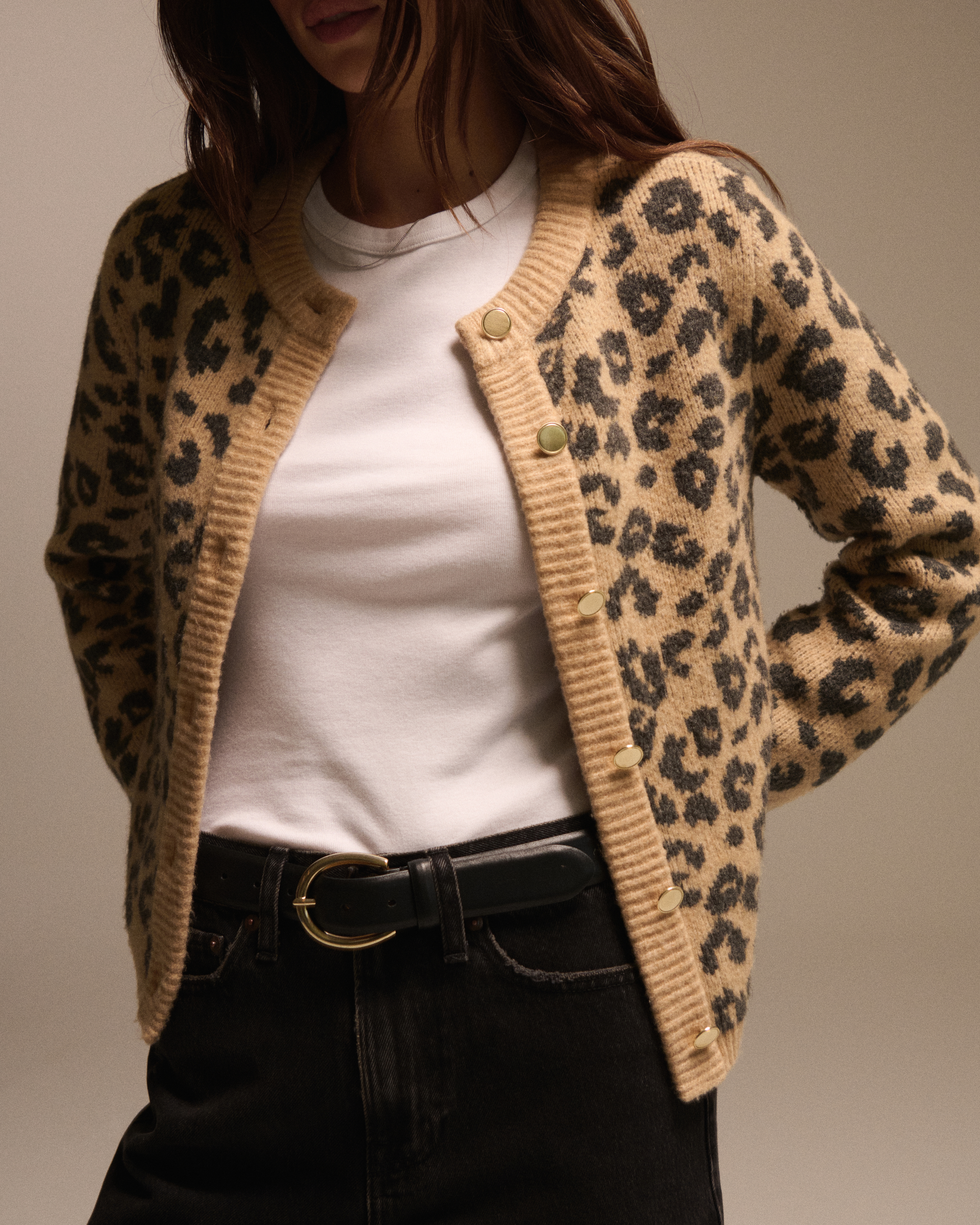 Animal print long cardigan sweater best sale