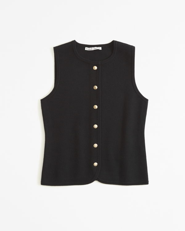 The A&F Mara Crew Sweater Vest, Black