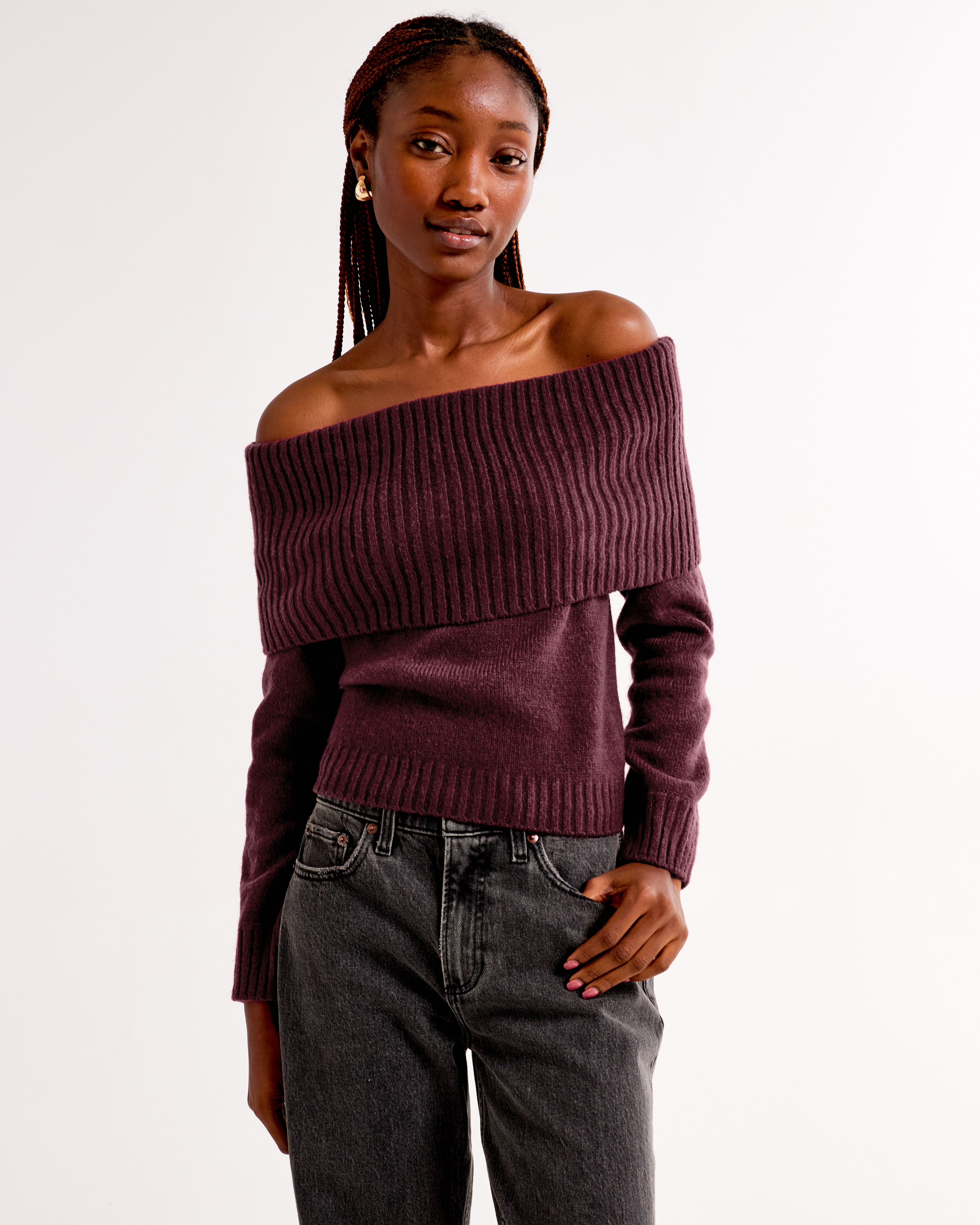 Off shoulder top sweater best sale