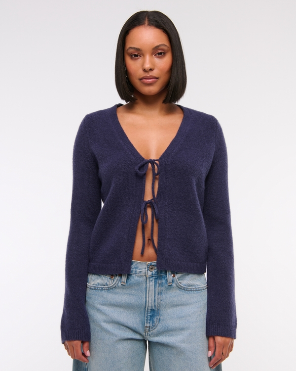 Navy blue cardigan fashion sweater