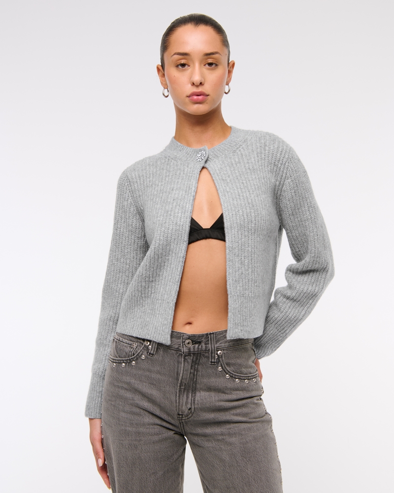 Rhinestone Button Cardigan