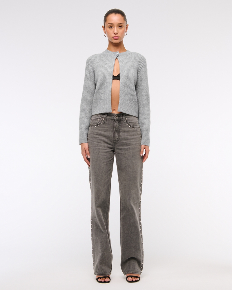 Rhinestone Button Cardigan