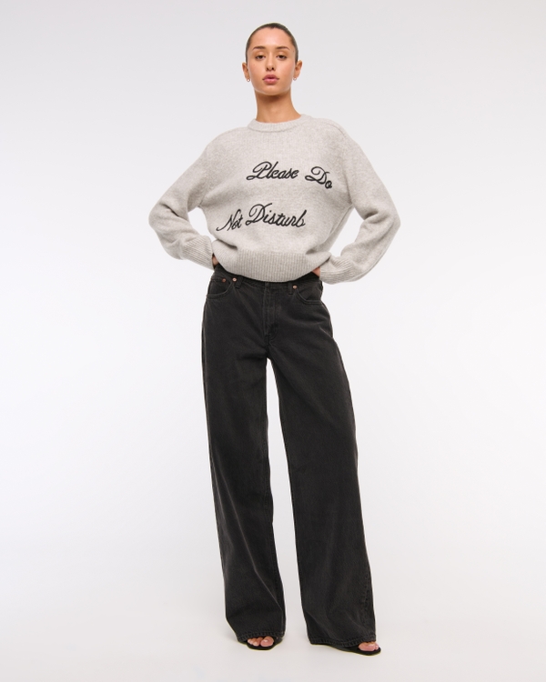 The A&F Madeline Crew Sweater, Taupe view 2