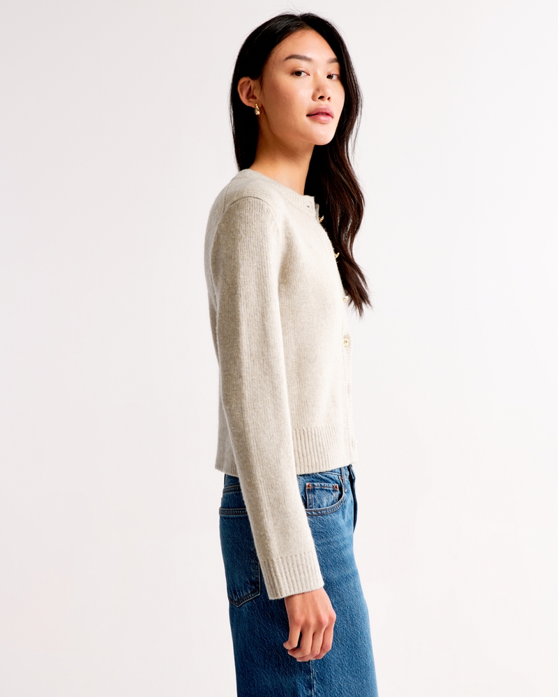 Novelty Button Crew Cardigan