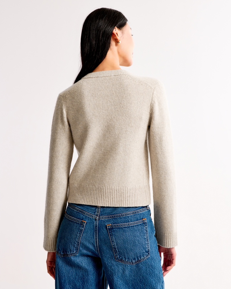 Novelty Button Crew Cardigan