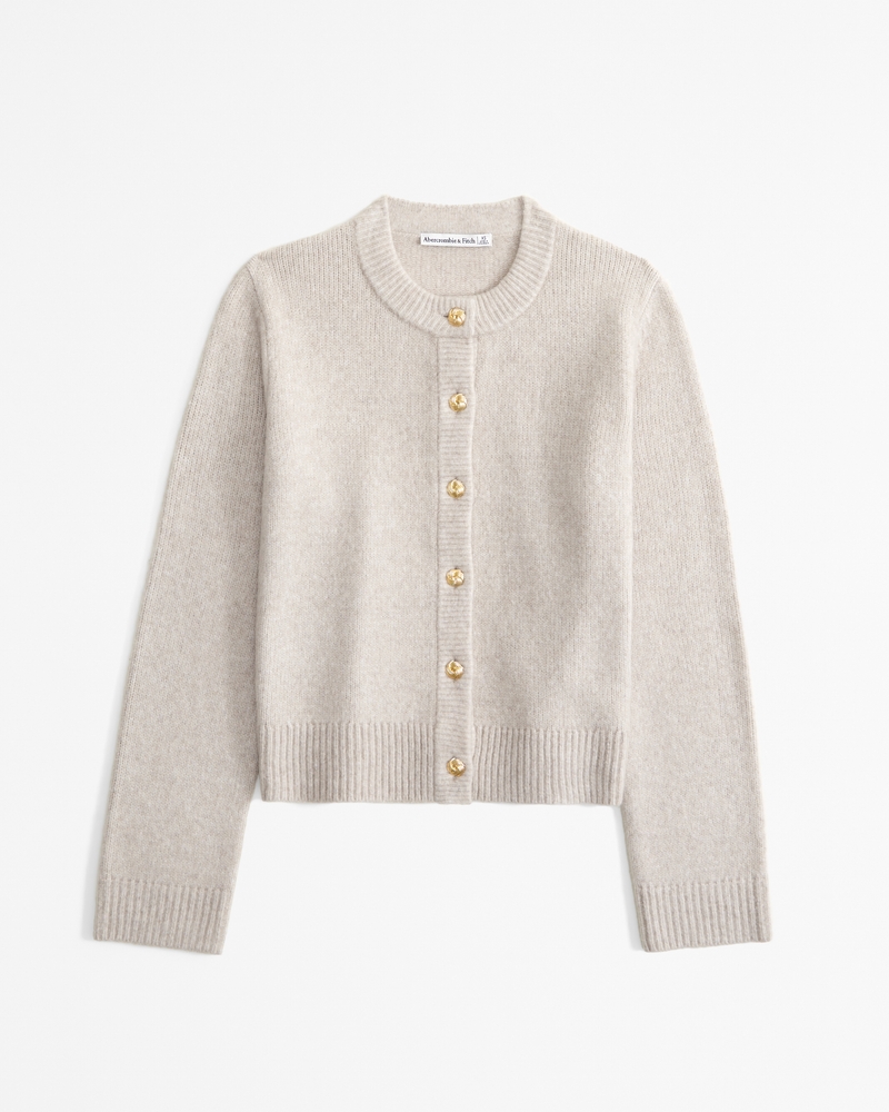 Novelty Button Crew Cardigan