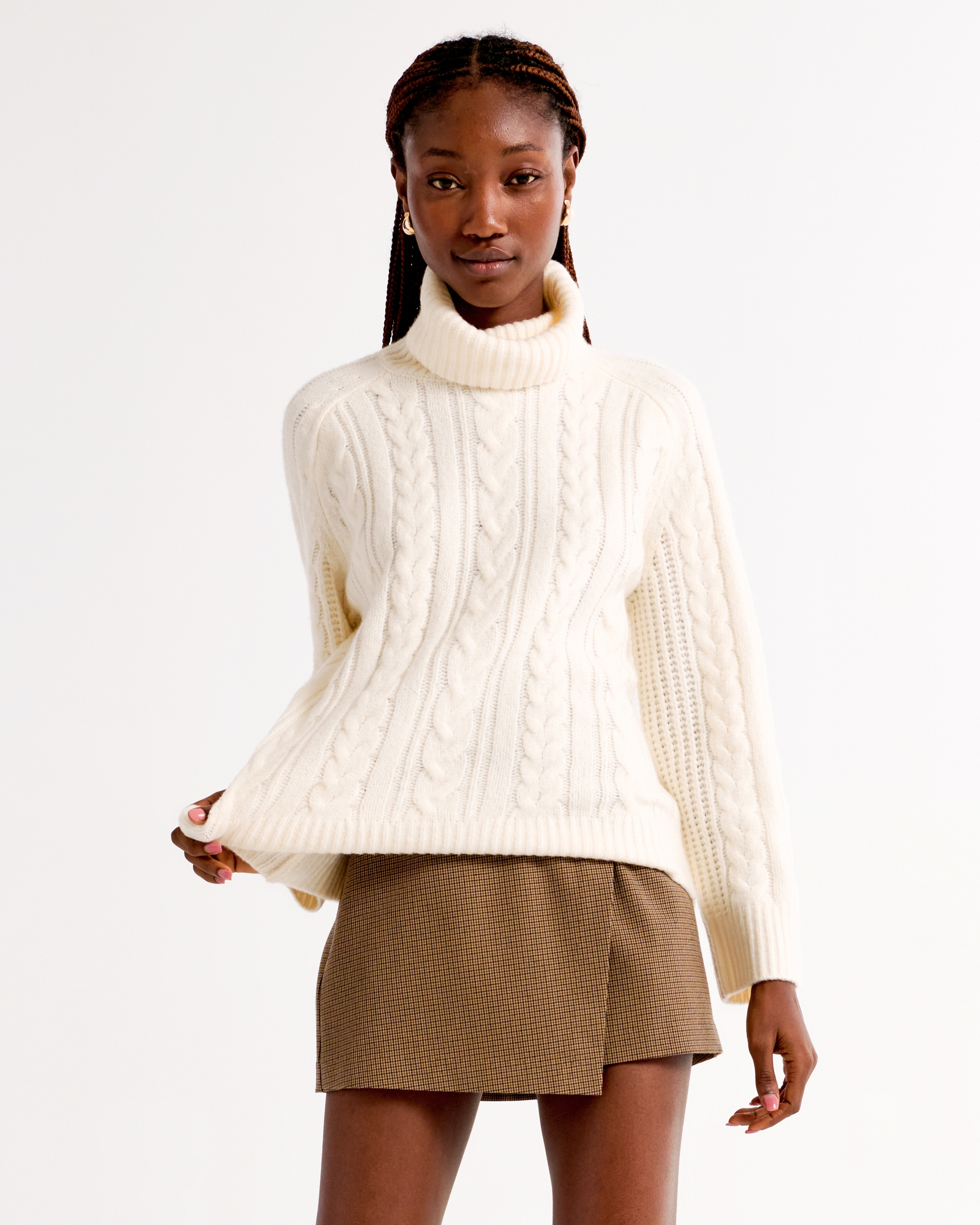 Cable Knit Turtleneck Sweater