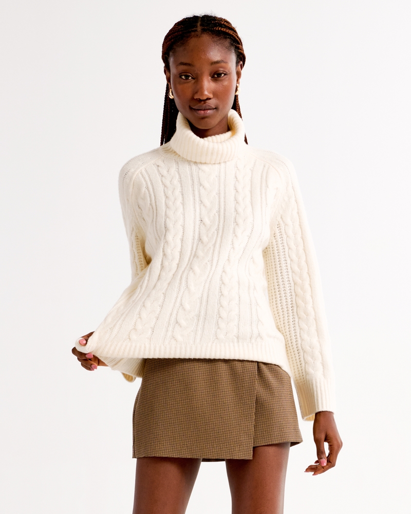 Cable Knit Turtleneck Sweater