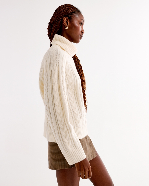 Women's Cable Knit Turtleneck Sweater | Women's Clearance