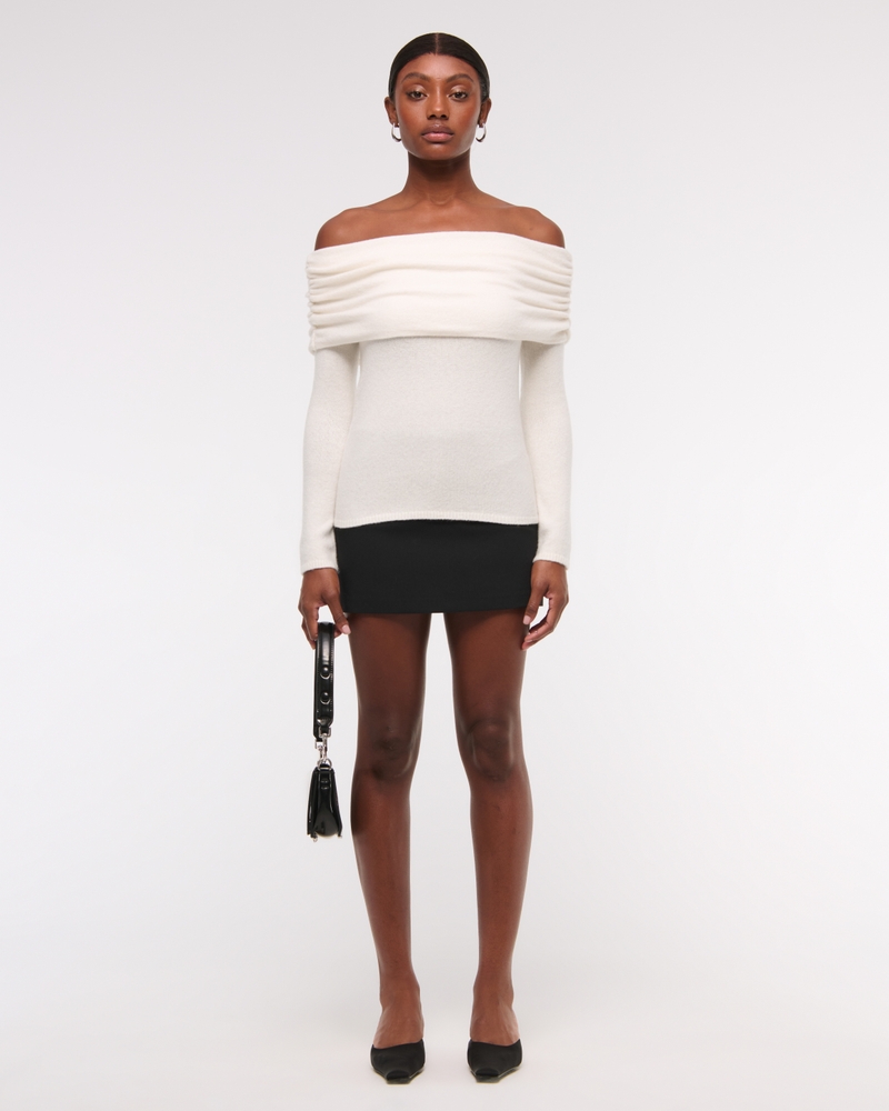 Foldover Off-The-Shoulder Sweater