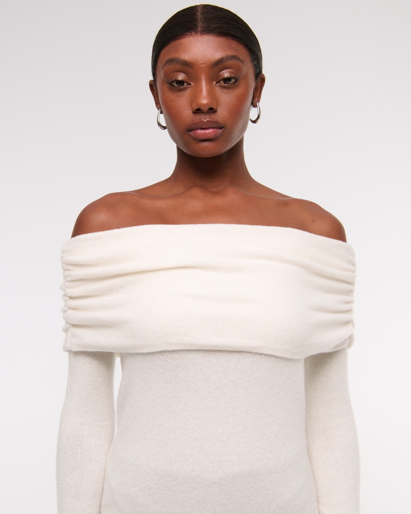 Foldover Off-The-Shoulder Sweater